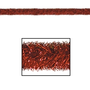 100' Festive Shiny Red Gleam 'N Tinsel Holiday Garland Unlit - All