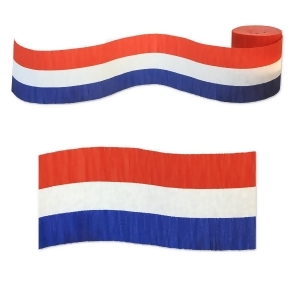 Club Pack of 12 Patriotic Red White and Blue Striped Party Streamers 30' - All