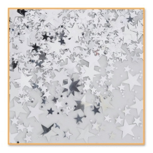 Pack of 6 Metallic Silver Star Celebration Confetti Bags 0.5 oz. - All