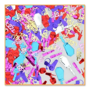 Pack of 6 Metallic Multi-Colored Dress-Up Princess Birthday Celebration Confetti Bags 0.5 oz. - All