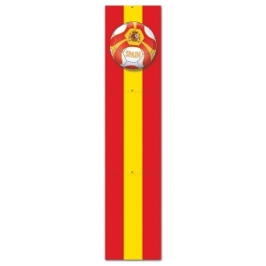 Club Pack of 12 Yellow and Red Soccer Themed Jointed Pull-Down Cutout Decorations 5' - All