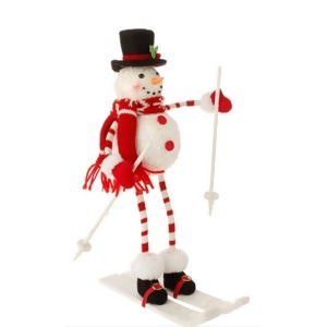 13 Alpine Chic Poseable Skiing Snowman with Top Hat Christmas Tabletop Decoration - All