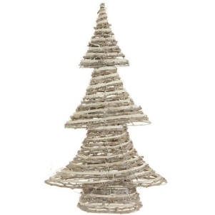 18.5 Winter Light Brown and White Glittered Rattan Decorative Christmas Tree Unlit - All