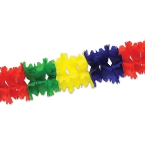 Club Pack of 12 Green Red Blue and Yellow Festive Pageant Garland Decorations 14.5' - All