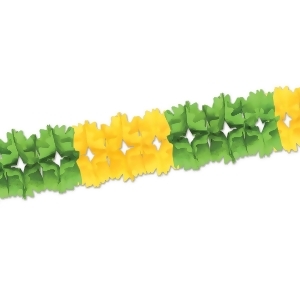 Club Pack of 12 Light Green and Yellow Festive Pageant Garland Decorations 14.5' - All