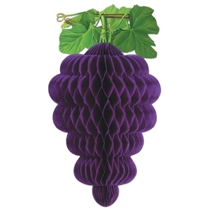 Club Pack of 12 Delicious Tissue Honeycomb Grape Cluster Hanging Decorations 17 - All