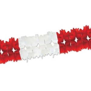 Club Pack of 12 Red and White Festive Pageant Garland Decorations 14.5' - All
