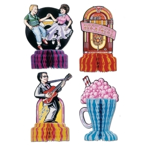 Club Pack of 48 Fabulous 50's Rock Roll Mini Centerpiece Decorations 5 - All