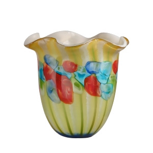 11.75 Red Blue and GReen Abstract Pebble Argentina Decorative Hand Blown Glass Vase - All