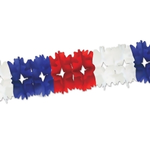 Club Pack of 12 Red White and Blue Festive Pageant Garland Decorations 14.5' - All