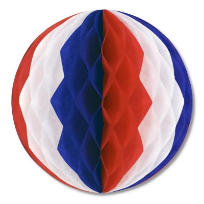 Club Pack Of 12 Red White And Blue Honeycomb Hanging Tissue Ball