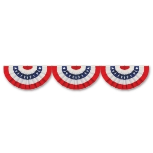 Club Pack of 12 Red White and Blue Stars and Striped Patriotic Bunting Double- Sided Cutout 6' - All