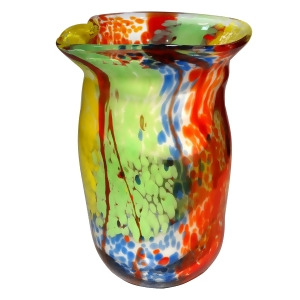 12.5 Multi-Colored Kaleidoscope Spectrum Decorative Hand Blown Glass Vase - All