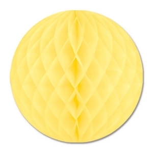 Club Pack of 12 Yellow Honeycomb Hanging Tissue Ball Party Decorations 12 - All