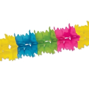 Club Pack of 12 Packaged Neon Rainbow Festive Pageant Garland Decorations 14.5' - All
