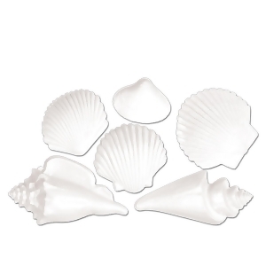 Club Pack of 72 White Seashell Luau Decorations 15.75 - All