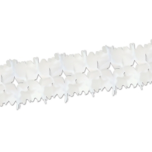 Club Pack of 12 Packaged Classic White Festive Pageant Garland Decorations 14.5' - All