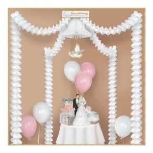 Pack of 6 Elegant and Classic White Canopy Wedding Reception Decorating Kits - All