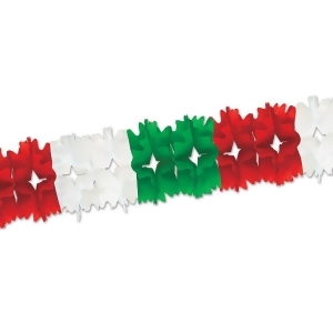 Club Pack of 12 Red White and Green Festive Pageant Garland Decorations 14.5' - All