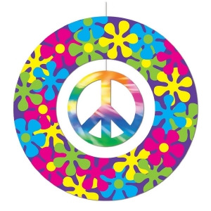 Pack of 12 Multi-Colored Peace Sign Hanging Mobile Decorations 12 - All