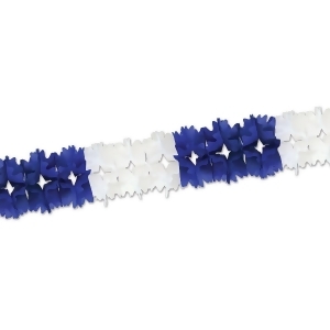 Club Pack of 12 Bold Blue and White Festive Pageant Garland Decorations 14.5' - All
