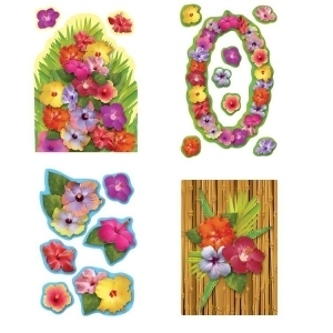 Club Pack of 204 Tropical Luau Themed Hibiscus Cutout Cutout Decorations 16 - All