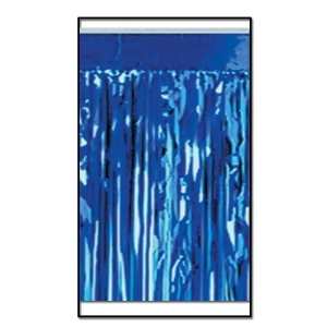 Pack of 6 Blue Metallic 2-Ply Hanging Fringe Drape Streamer Party Decorations 10' - All