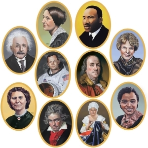 Club Pack of 120 Back to School Themed Faces In History Cutout Decorations 10 - All