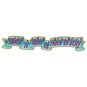 Club Pack of 12 Vibrant Jointed Rock Roll Banner Decorations 6 - All