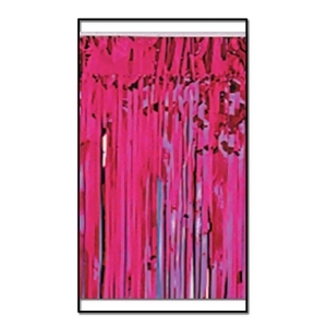 Pack of 6 Cerise Pink Metallic 2-Ply Hanging Fringe Drape Streamer Party Decorations 10' - All