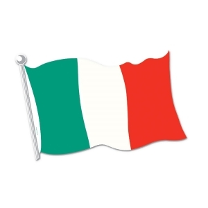 Club Pack of 24 Red White and Green Italian Flag Cutout Decorations 18 - All