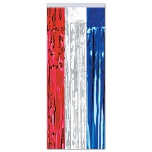 Pack of 6 Patriotic Red White and Blue Hanging Gleam'n Curtain Party Decorations 8' - All