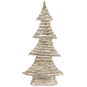 24 Winter Light Brown and White Glittered Rattan Decorative Christmas Tree Unlit - All