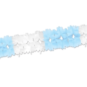 Club Pack of 12 Light Blue and White Festive Pageant Garland Decorations 14.5' - All