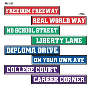 Club Pack of 48 Multi-Colored Graduation Street Sign Cutout Decorations 24 - All