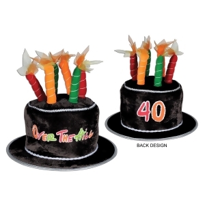 Pack of 6 Festive Multi-Colored Plush Over the Hill Cake Party Hats - All