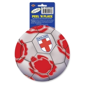 Club Pack of 12 Gray Red and White Peel 'N Place Soccer Themed Decals 5.25 - All
