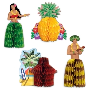 Club Pack of 48 Colorful Hawaiian Luau Mini Honeycomb Playmate Centerpiece Party Decorations 5.5 - All