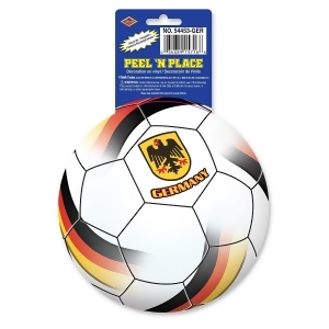 Club Pack of 12 Black Red and Yellow Peel 'N Place Soccer Themed Decals 5.25 - All