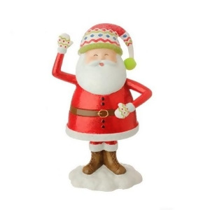7.5 Merry Bright Glitter Drenched Jolly Santa Claus Christmas Figure Decoration - All