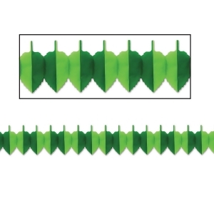 Club Pack of 12 Green Tissue Spring Leaf Garland Party Decorations 12' - All