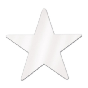 Club Pack of 144 Metallic White Star Cutout Decoration Silhouettes 3.75 - All