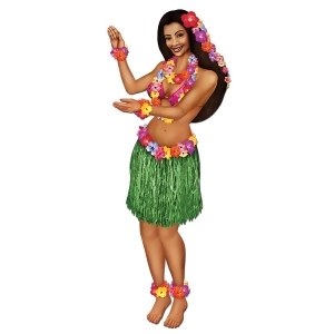 Club Pack of 12 Tropical Luau Themed Multi-Colored Jointed Floral Hula Girl Party Decorations 38 - All