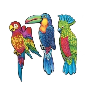 Club Pack of 12 Vibrant Exotic Tropical Bird Decorations 17 - All