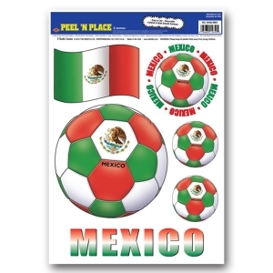Club Pack of 72 Red Green and White Peel 'N Place Soccer Balls and Flag Decals 17 - All