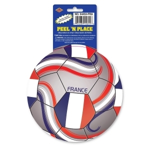 Club Pack of 12 Red White and Blue Peel 'N Place Soccer Themed Decals 5.25 - All