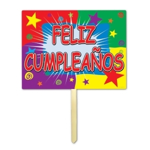 Pack of 6 Fun and Festive Colorful Feliz Cumpleanos Yard Sign Decorations 24 - All