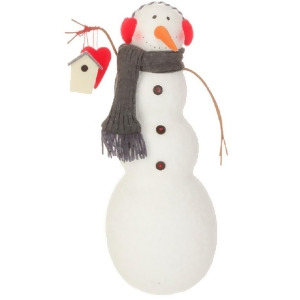 15.75 Alpine Chic Snowman Holding Birdhouse Christmas Tabletop Decoration - All