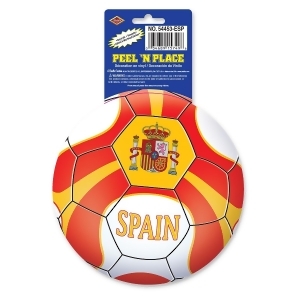 Club Pack of 12 Red Yellow and White Peel 'N Place Soccer Themed Decals 5.25 - All
