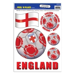 Club Pack of 72 Gray Red and White Peel 'N Place Soccer Balls and Flag Decals 17 - All